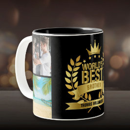 Schwarz und Gold - das beste Brother-Foto der Welt Zweifarbige Tasse
