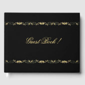 Schwarz und Gold Design Gästebuch (Vorderseite)