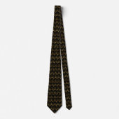 Schwarz und Gold Dots Neck Tie Krawatte (Vorderseite)