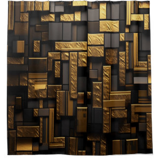 Schwarz und Gold Duschvorhang