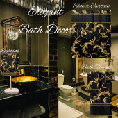 Schwarz und Gold Duschvorhang