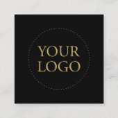 Schwarz und Gold | Einfache Logos und soziale Medi Quadratische Visitenkarte (Vorderseite)