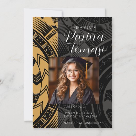 Schwarz und Gold Einladung (Vorderseite)