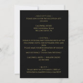 Schwarz und Gold Einladung (Rückseite)