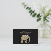 Schwarz und Gold Elefant Moderne Beruflich Visitenkarte (Stehend Vorderseite)