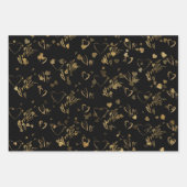 Schwarz und Gold Elegance Geschenkpapier Set (Vorderseite)