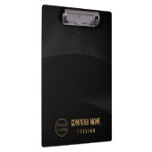 Schwarz und Gold elegant Klemmbrett (Rechts)