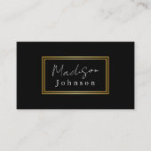 Schwarz und Gold Elegant Minimalistisch Visitenkarte (Vorderseite)