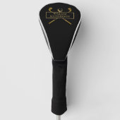 Schwarz und Gold elegant Personalisiert Golf Headcover (Vorderseite)
