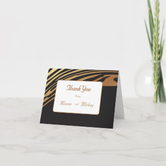 Schwarz und Gold elegant Stil danke Karte