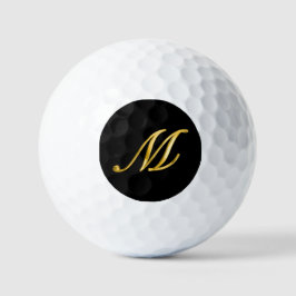 Schwarz und Gold-Elegante benutzerdefinierte Monog Golfball