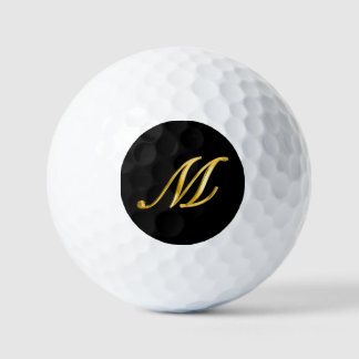 Schwarz und Gold-Elegante benutzerdefinierte Monog Golfball