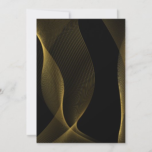 Schwarz und Gold Elegante Brautdusche Einladung (Rückseite)