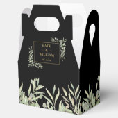 Schwarz und Gold Elegante Grüne Hochzeit Geschenkschachtel (Geöffnet)