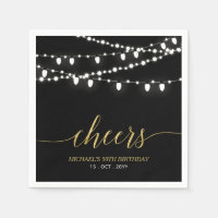 Schwarz und Gold | Elegante Lichter Erwachsene Geb
