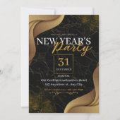 SCHWARZ UND GOLD ELEGANTER KUNDE NEUJAHR PARTY EINLADUNG (Vorderseite)