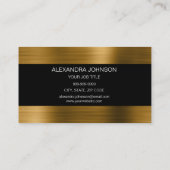 Schwarz und Gold Eleganter Metallic Foil Makeup Ar Visitenkarte (Rückseite)