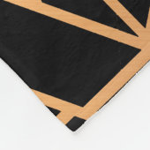 Schwarz und Gold Elegantes Muster Fleecedecke (Ecke)