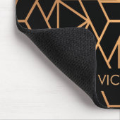 Schwarz und Gold Elegantes Muster Mousepad (Ecke)