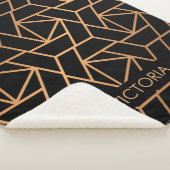 Schwarz und Gold Elegantes Muster Sherpadecke (3/4)