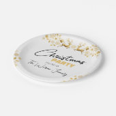 Schwarz und Gold Elegantes Weihnachtsfest Party Pappteller (Schrägansicht)