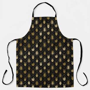 Schwarz und Gold Fantasy Dragon Raute Pattern Schürze