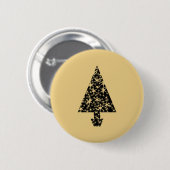 Schwarz und Gold Farbe Weihnachtsbaum Design. Button (Vorne & Hinten)