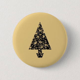 Schwarz und Gold Farbe Weihnachtsbaum Design. Button
