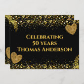 Schwarz und Gold feiern 50 Jahre Einladung (Vorne/Hinten)