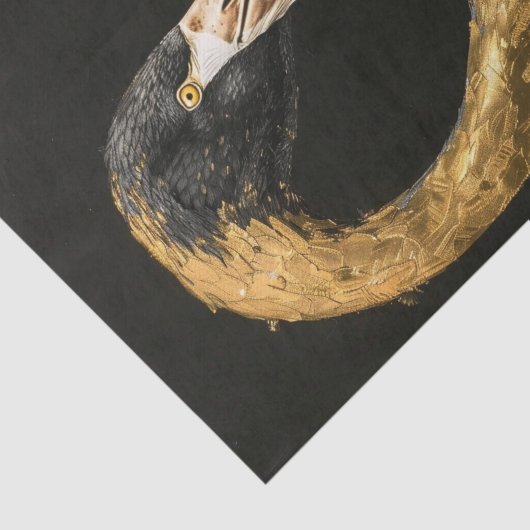 Schwarz und Gold Flamingo2 Seidenpapier (Ausschnitt)