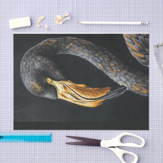 Schwarz und Gold Flamingo3 Seidenpapier (Handwerk)