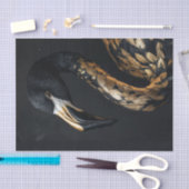 Schwarz und Gold Flamingo6 Seidenpapier (Handwerk)