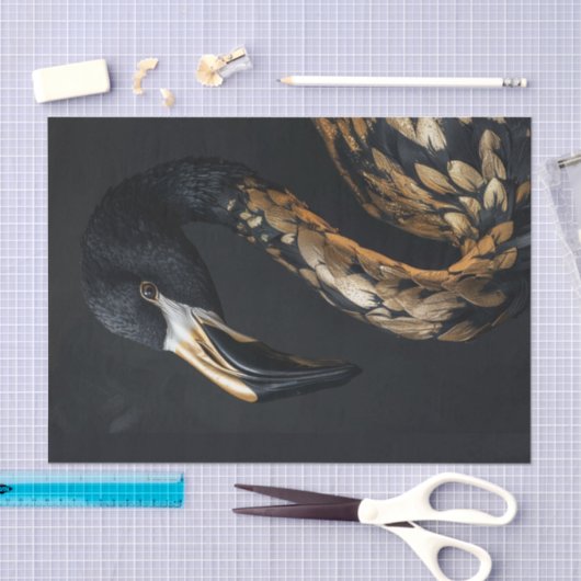 Schwarz und Gold Flamingo6 Seidenpapier (Handwerk)