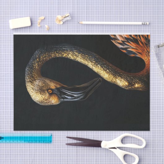 Schwarz und Gold Flamingo7 Seidenpapier (Handwerk)