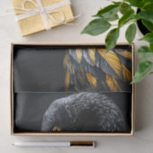 Schwarz und Gold Flamingo8 Seidenpapier (Geschenk)