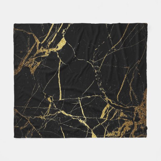 Schwarz und Gold Fleece Blanket (Vorderseite (Horizontal))