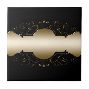 Schwarz und Gold Fliese