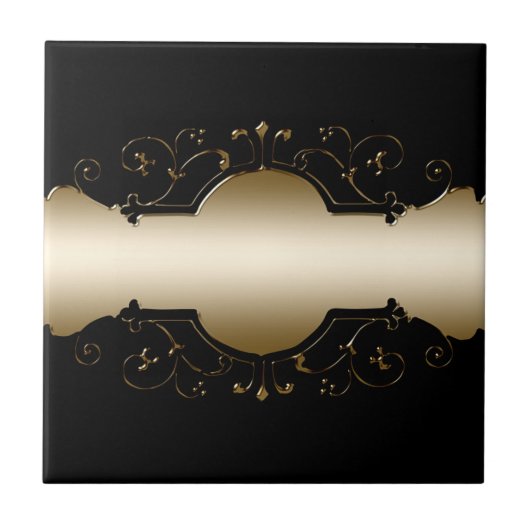 Schwarz und Gold Fliese (Vorderseite)