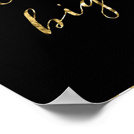 Schwarz und Gold Foil Dream Big Matte Poster 8x10 (Ecke)
