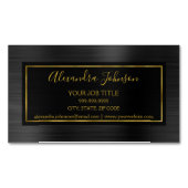 Schwarz und Gold Foil Moderne Metallic Magnetische Visitenkarte (Vorderseite)