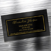 Schwarz und Gold Foil Moderne Metallic Magnetische Visitenkarte