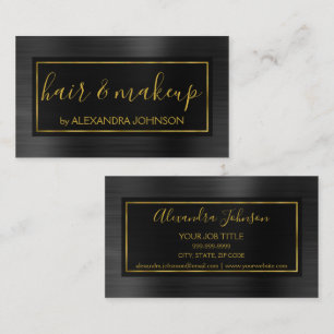 Schwarz und Gold Foil Moderne Metallic Visitenkarte