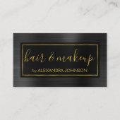 Schwarz und Gold Foil Moderne Metallic Visitenkarte (Vorderseite)