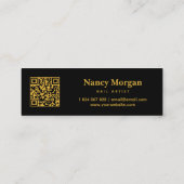 Schwarz und Gold folgen dem QR-Code der sozialen M Mini Visitenkarte (Rückseite)
