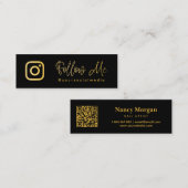 Schwarz und Gold folgen dem QR-Code der sozialen M Mini Visitenkarte (Vorne/Hinten)