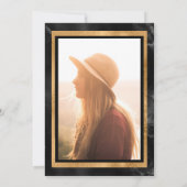 Schwarz und Gold| Foto der Absolventen Einladung (Rückseite)