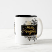 Schwarz und Gold Frohe Weihnachten Tasse (VorderseiteRechts)