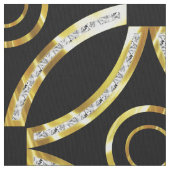 Schwarz und Gold funkeln geometrisches Muster Stoff (Nahaufnahme)