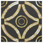 Schwarz und Gold funkeln geometrisches Muster Stoff (Muster)