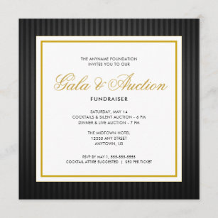 Schwarz und Gold   Gala Auktion und Fundraiser Einladung